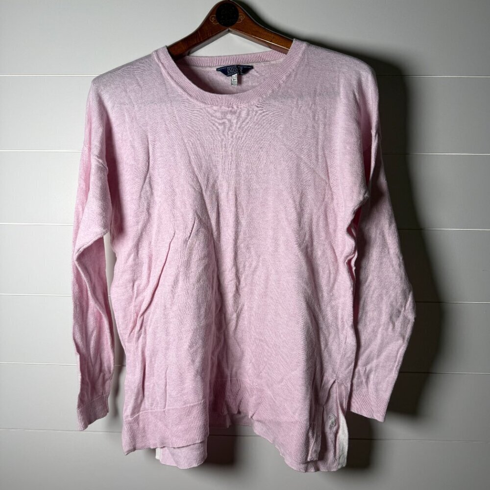 Joules Knitwear Pink Crewneck Tunic Oversized Knit Sweater Sz 6